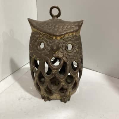 Brass Owl Candle Lantern