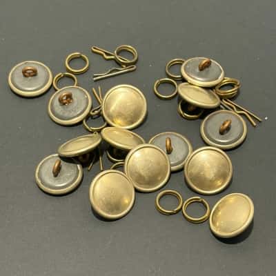 Vintage Early/Mid 20th Century Plain Silver Uniform Shank Buttons (14)