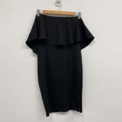 Tussah Black Zarah Ruffle Midi Dress  Size 12 
