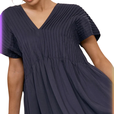 BNWT**Adorne  Dani Pleated Midi Dress Size 12 Navy