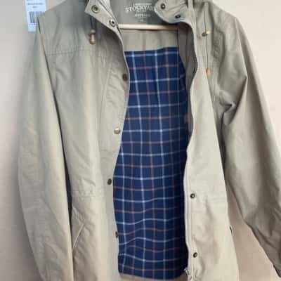 R.M. Williams Womens  Size 12 Hooded Jacket Beige / Blue 