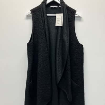 Nouvelle Woman Black Bobble Knit Vest Size S 