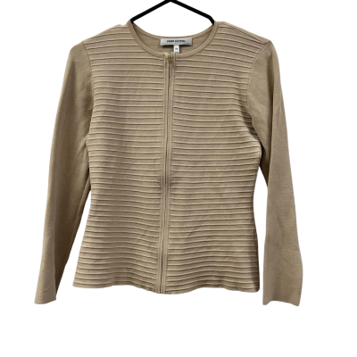 PERRI CUTTEN KNIT ZIP FRINT CARDIGAN. SIZE XS
