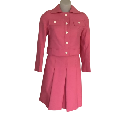 VINTAGE** Michel Firer Paris.    Pink Skirt Suit.   