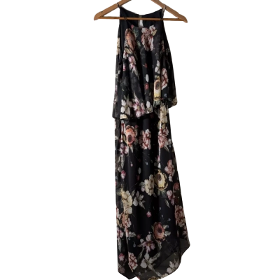 Basque Womens  Size 12 Maxi Dress Black  / Floral 