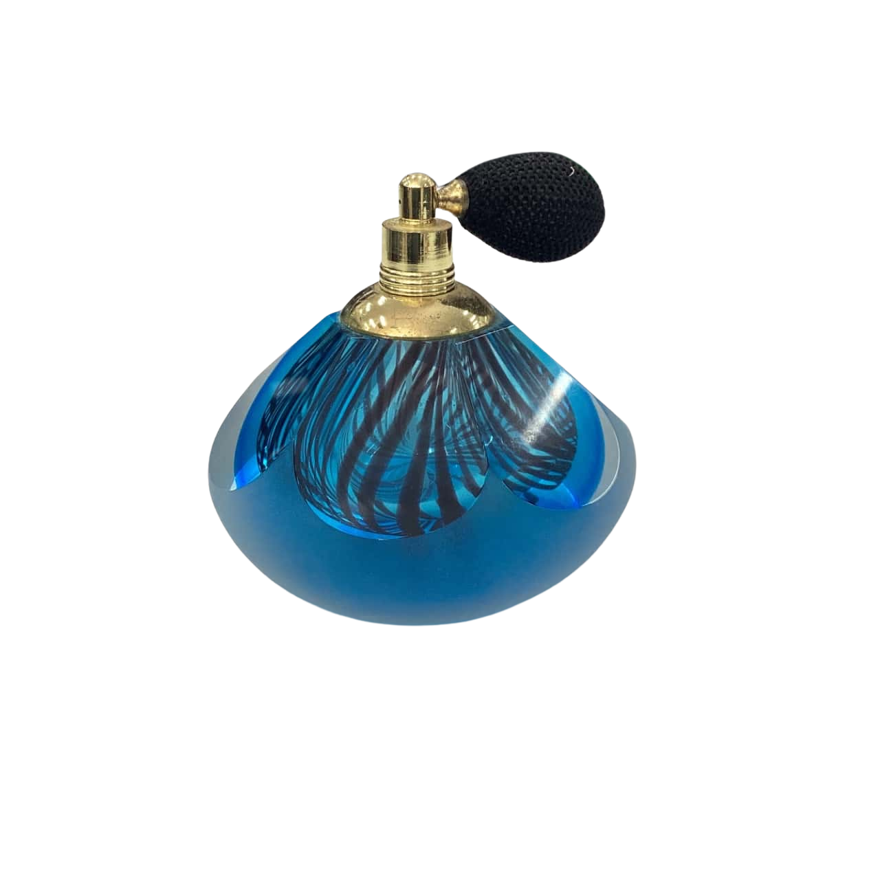 Vintage blue glass perfume atomizer bottle s 