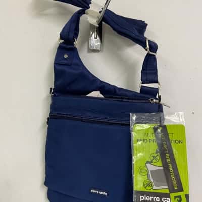 Pierre Cardin Unisex Cross Body Bag Navy Blue RFID-Protected