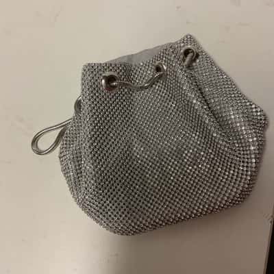 Womens Token Evening Bag Silver rhinestones 