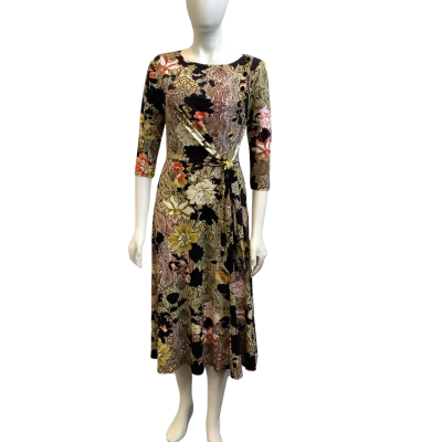 Brand New Joseph Ribkoff Womens  AUS Size 10 Floral Midi Dress Multicoloured