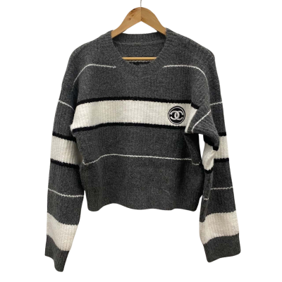 Unbranded Women's Size S Jumper Grey / White 