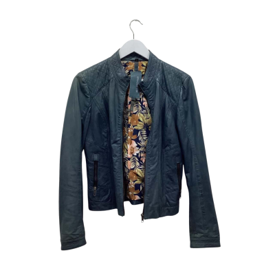 MILESTONE Womens Size 36 Genuine Teal/Green Leather Jacket 