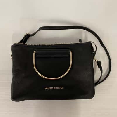 Wayne Cooper Womens Classy Small Black Crossbody Bag