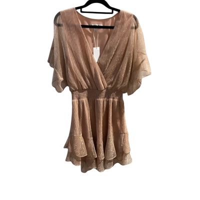BNWT Ever New Womens  Size 10 Mini Dress Beige / Gold / Silver 