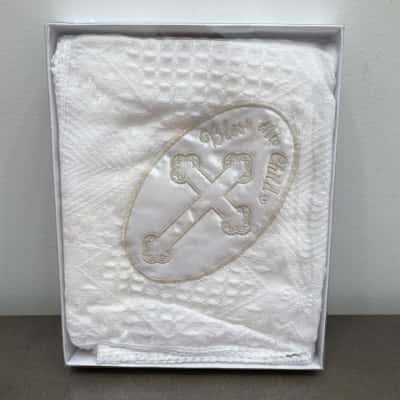 Precious Moments Baptism / Christening Shawl White 