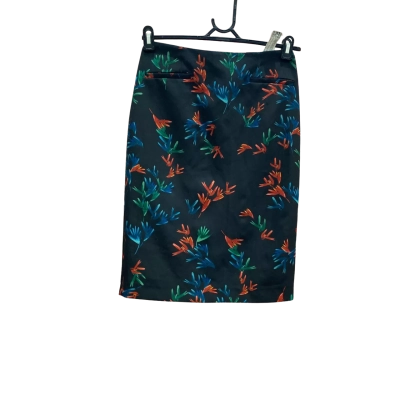 Zara Womens Size 10 Black Floral Midi Skirt