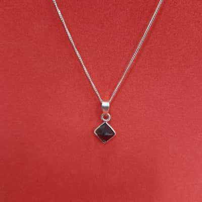  Womens Necklace smokey Orange pendant / Other / Silver 