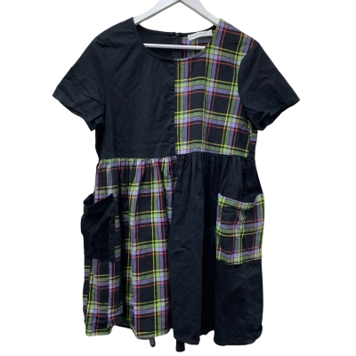 Black Friday Womens  Size 10 Babydoll Dress Black  / Checked - Organic Cotton
