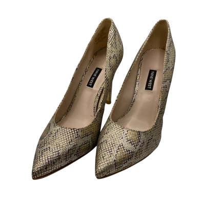 Nine West Womens  Size 8.5 Heels Brown / Gold / Silver 