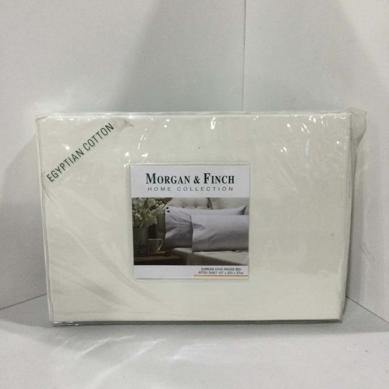 & Finch Supreme King Single Fitted Sheet, Cream(s)