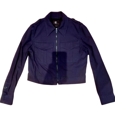 G-Star Raw - Navy Cropped Jacket (Women's Size S)