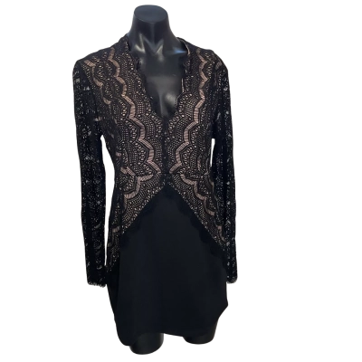 Caroline Morgan Womens  Size 14 Cocktail Dress Black  / Cream 