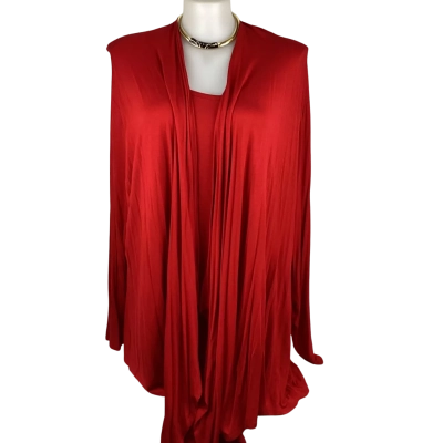 My Size - Long Sleeve Layered Top Red Large (Brand New)