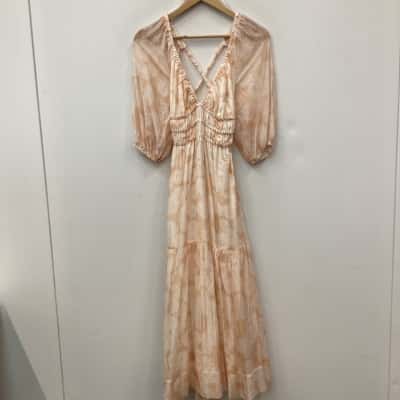 NEW - Mon Renn Daze Floral Sleeved Midi Dress - Size 8