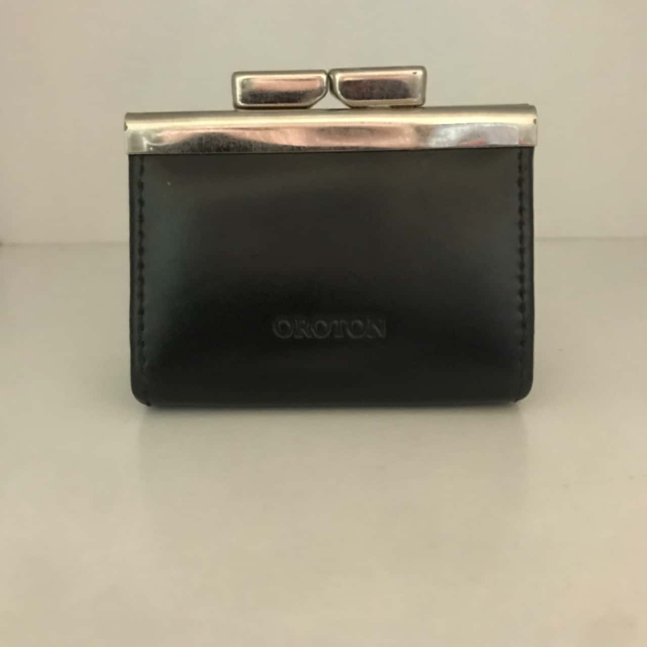 Oroton Black Leather Mini Coin Purse(s)