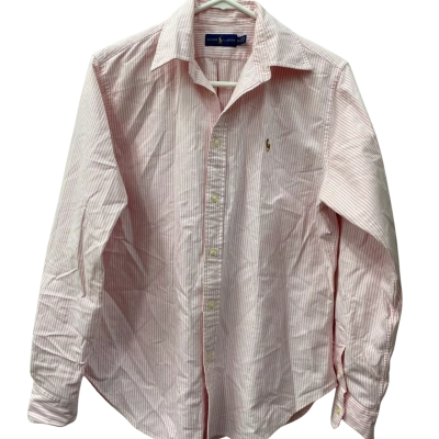 Polo Ralph Lauren Mens  Size M Long Sleeve Shirt Pink  / Pinstriped / White 