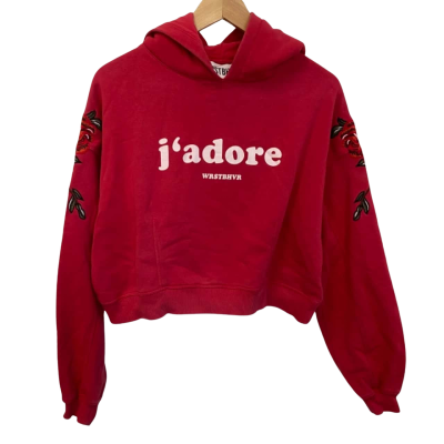 WRSTBHVR Womens  Size S Cropped Jumper / Hoodie Red 
