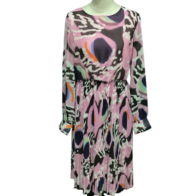 Gorman  Size 10 Long Sleeve Dress Pleated Skirt Pattern / Pink  