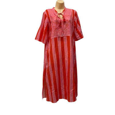 Collectivo Womens  Size XS Anna Kaftan Pink  / Red / Striped 