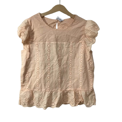 Target Girls Size 12 Orange / Embroidered Pattern Cap Sleeve Top (new)