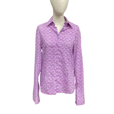 Rhodes & Beckett French Cuffs for Cufflinks Size 12 Long Sleeve Shirt Floral / Purple 