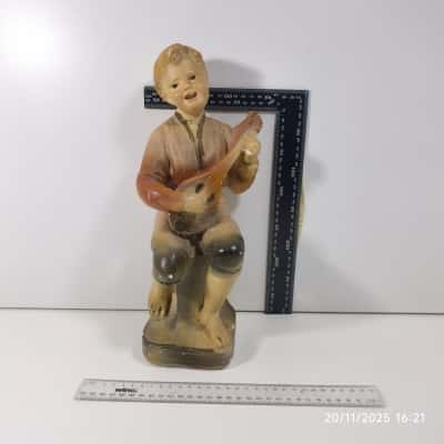 Antique French Hand Made Plaster Figurine Statue As Is 