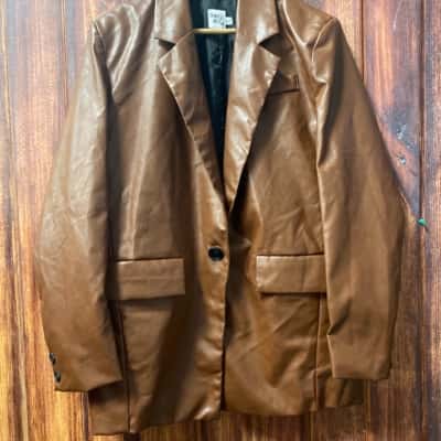 Princess Polly  Size M /L Brown leather look jacket 