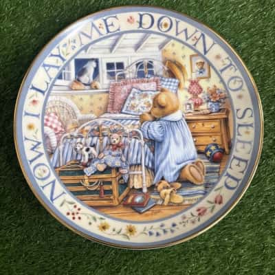 Royal Doulton Porcelain Plate "Teddy Says His Prayers" - Limited Edition Franklin Mint