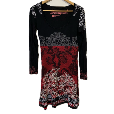 Desigual Womens Dress Size L Black  / Red / White 