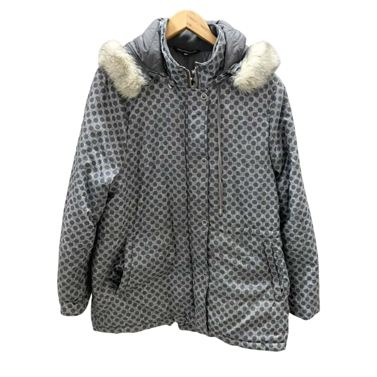 French Connection Womens Size 14 Jacket with Faux Fur Trimmed Hood(s)