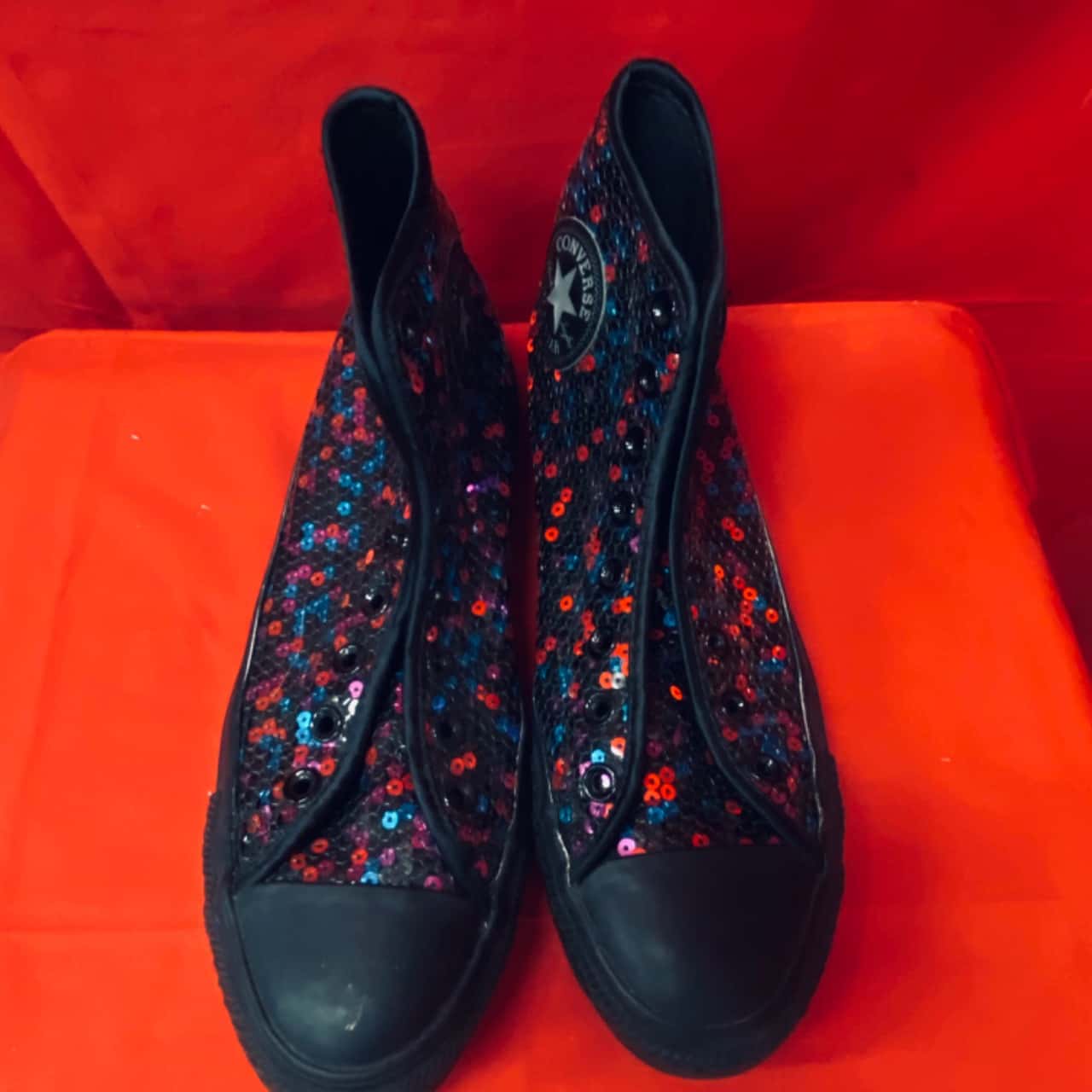 Converse Womens Size 40 EUR Multicoloured Sequin High Top