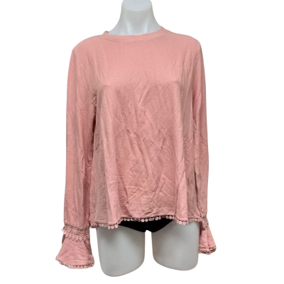 Seed Heritage Womens Size M Long Sleeve Top Blush Pink  