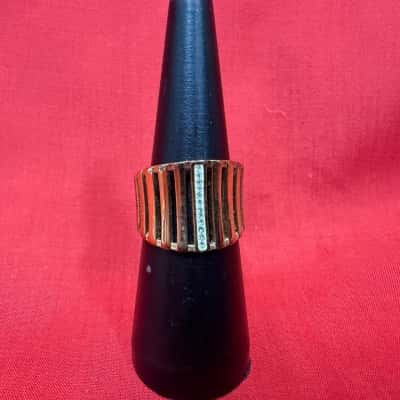 Gold-Tone Cigar-Style Statement Ring