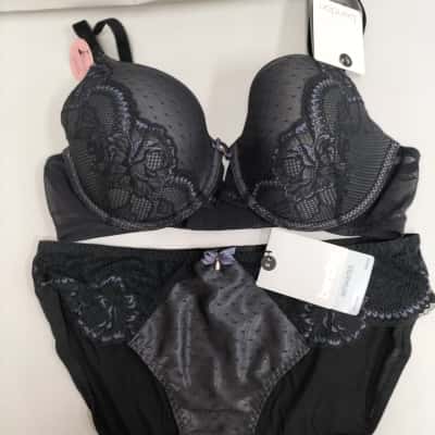 Bendon Womens  Black  / Purple Intimates Set