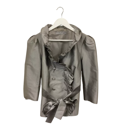 Anthea Crawford Australia Metallic Silver Formal Jacket Size 12