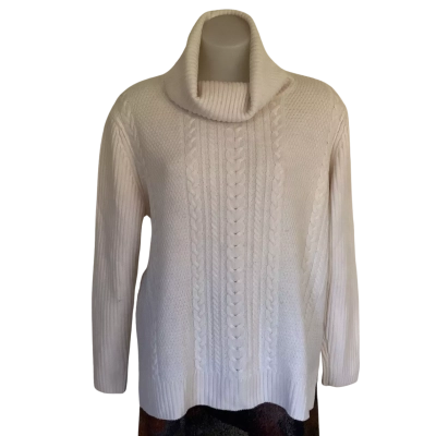 Sportscraft    Cream Cable-Knit Cowl-Neck Jumper.    Size XL 