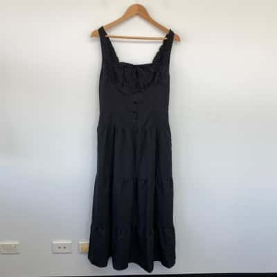 Ally Fashion Black Sleeveless Maxi Dress  Size 12 