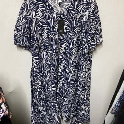  Womens  Size 14 Blue / White Dress