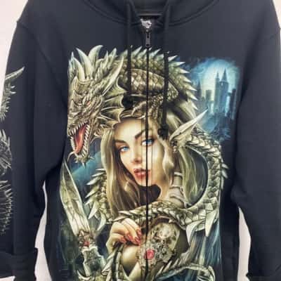 Dragon lady Womens  Size M Hoodie Black  