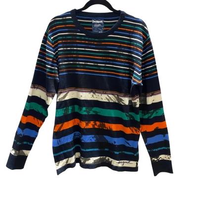 Desigual Mens  Size XL Jumper Multicoloured / Navy Blue 