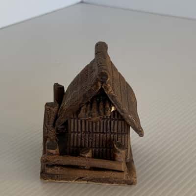 Ceramic Hut Figurine - Miniature Zen Garden Ornament